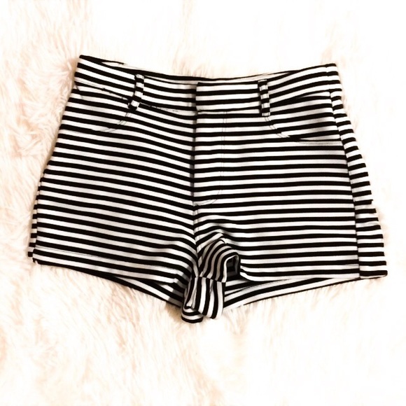 Forever 21 Pants - Forever 21 Black and White Striped Shorts Sz S